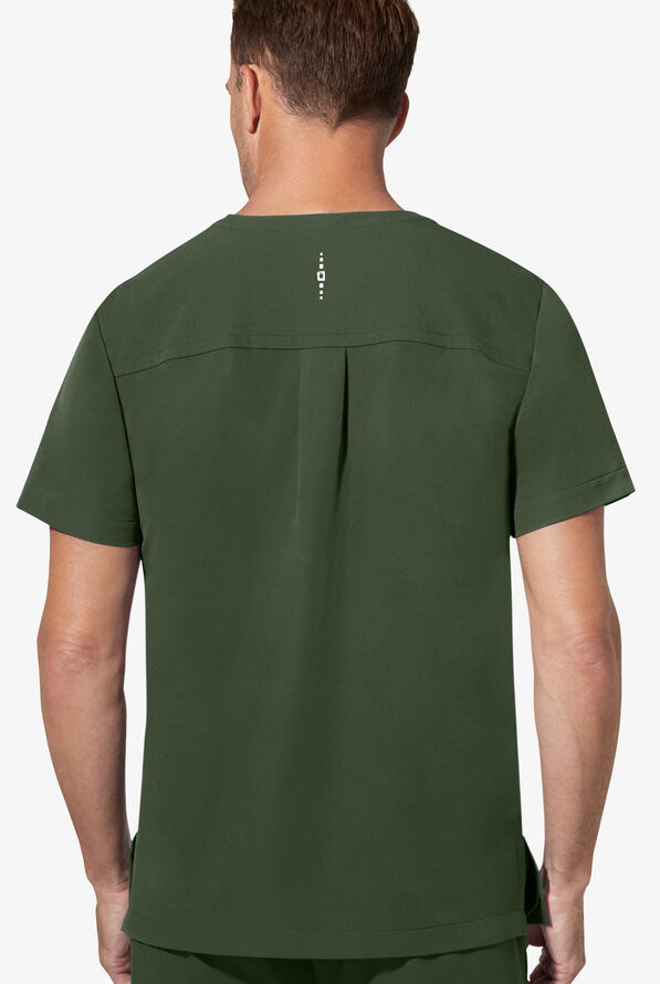 Camisa m&eacute;dica Healing Hands 360 Spencer STRETCH con cuello en V y 1 bolsillo para hombres - Dark Pine - 3
