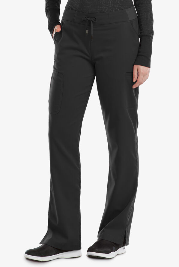 Grey's Anatomy by Barco Mia Women's 6-Pocket Straight Leg Cargo Scrub Pants - Petite - Black - 1