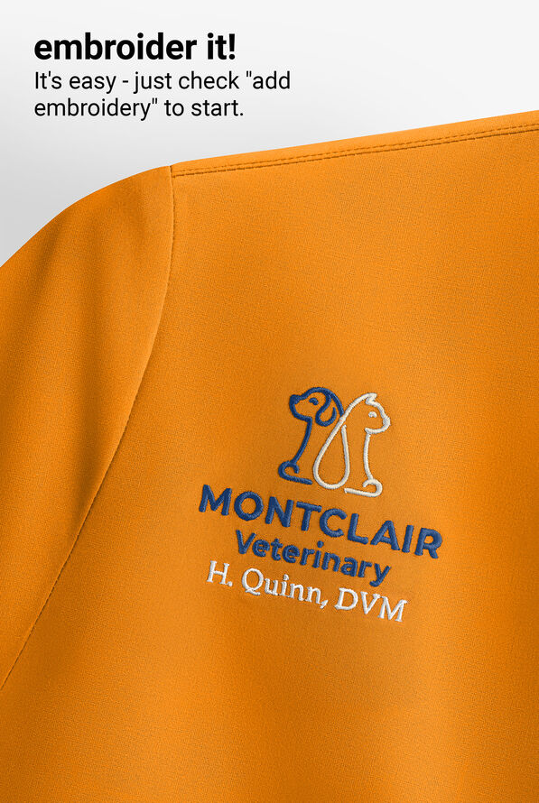 Zavate Ava Therese Piper Women's 2-Pocket STRETCH Dolman Sleeve Mandarin Collar Scrub Top - Orange Glow - 4