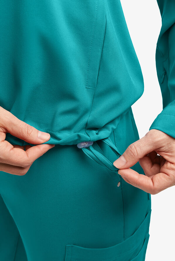 Easy STRETCH Billie Women’s 4-Pocket Pullover Scrub Hoodie - Teal - 5