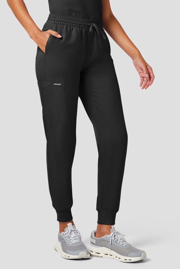 Cherokee Workwear Originals Ultra Women's 5-Pocket Drawstring Jogger Scrub Pants - Black - 2