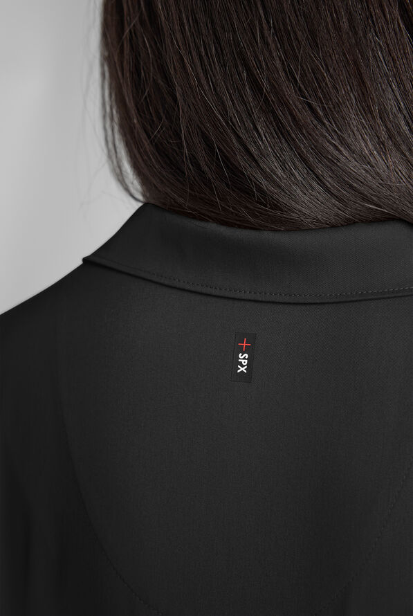 Grey's Anatomy by Barco Emerge Emery Women's 3-Pocket STRETCH Collar V-Neck Scrub Top - Black - 5