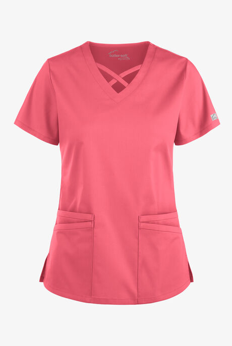 Butter-Soft STRETCH Women's 4-Pocket Crisscross Scrub Top