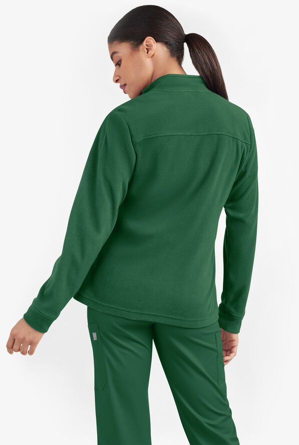 Chaqueta m&eacute;dica UA Butter-Soft STRETCH de vell&oacute;n con cremallera y 2 bolsillos para mujer - Hunter - 2