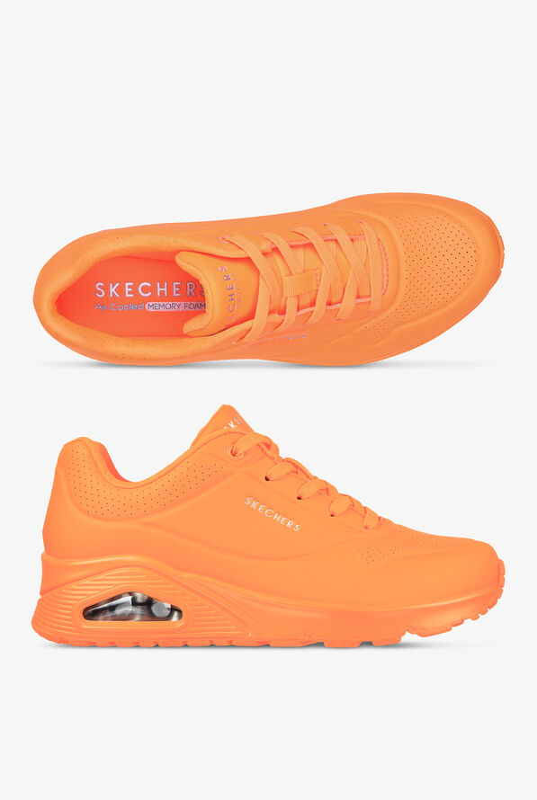 Skechers Street Women's UNO - NIGHT SHADES Neon Orange Athletic Lace Up Nursing Shoes - null - 1