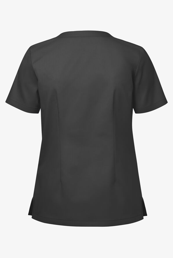 Blusa médica UA Butter-Soft STRETCH con cuello en V y 3 bolsillos de ojal para mujer - Black - 2
