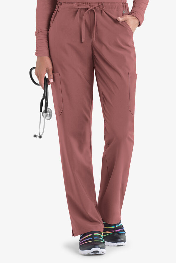 Pantalón médico Easy STRETCH Tall Eden con cordón y 4 bolsillos para mujer - Soft Chestnut - 1