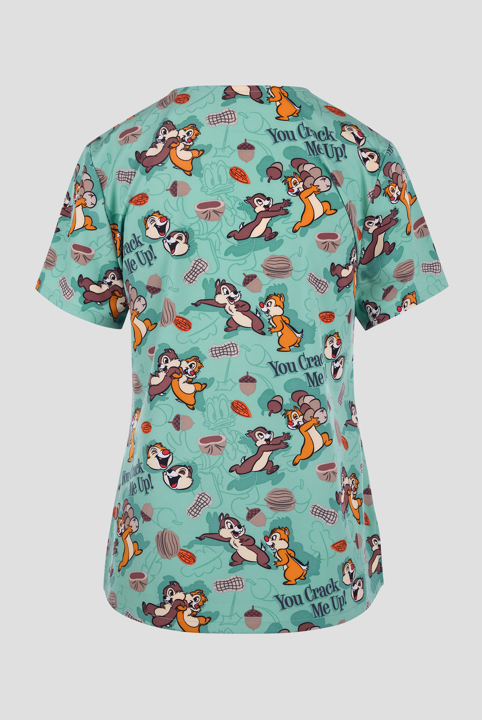 Tooniforms Disney's Crack Me Up Women's 2-Pocket STRETCH V-Neck