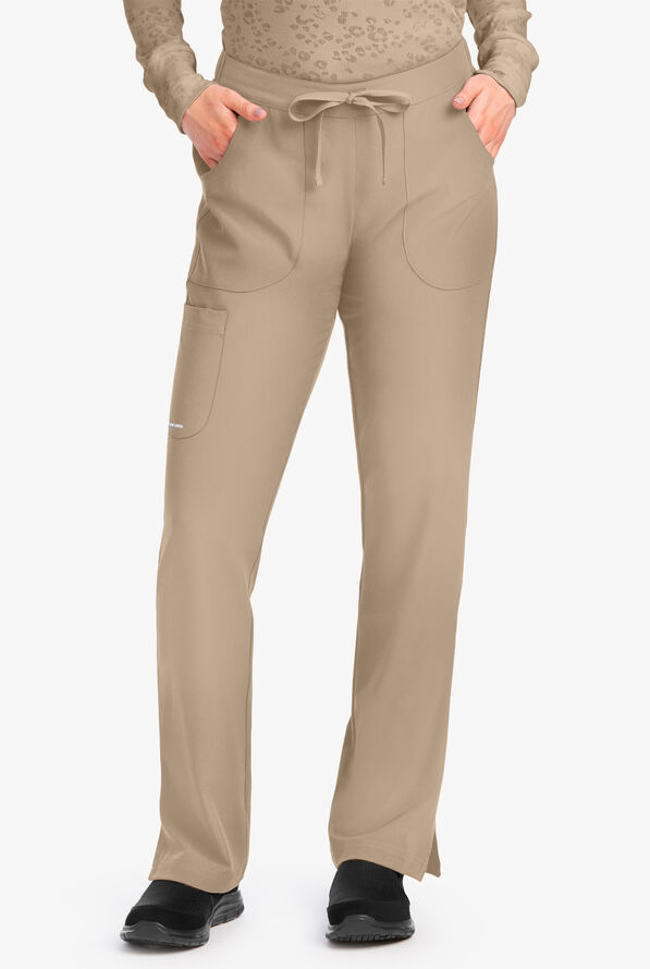 Skechers by Barco Reliance Women's 3-Pocket STRETCH Cargo Drawstring Scrub Pants - Khaki - 1