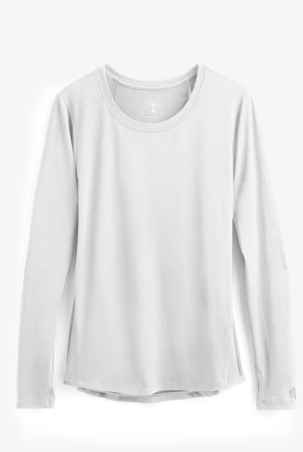Healing Hands Mackenzie Women's STRETCH Long Sleeve Knit Underscrub - White - 1