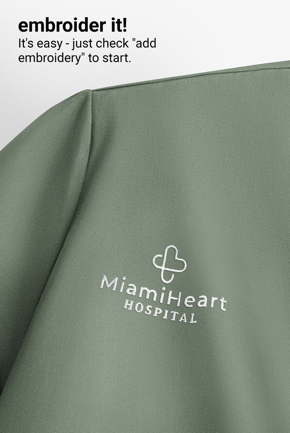 Healing Hands Quest Women's 1-Pocket STRETCH Tuck In Half Zip Collar Scrub Top - Acadia Green - 5