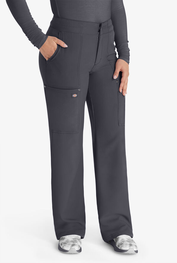 Dickies EDS NXT Women's 5-Pocket Straight Leg Cargo Scrub Pants - Pewter - 1