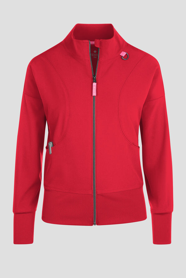 Chaqueta médica abrigada Med Couture Amp STRETCH con cremallera y 2 bolsillos para mujer - Solar Flare - 1