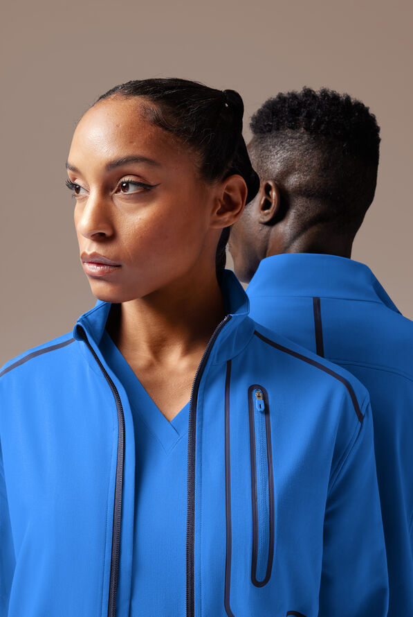 Chaqueta m&eacute;dica unisex Hypothesis F con cremallera - Royal/Navy - 4