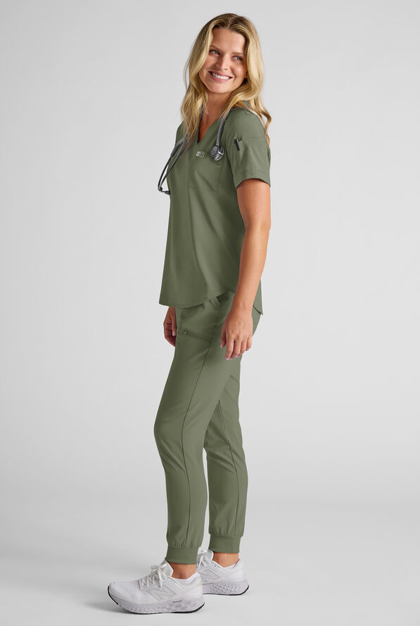 Easy STRETCH Women's Scrub Set - Olive Leaf - 3
