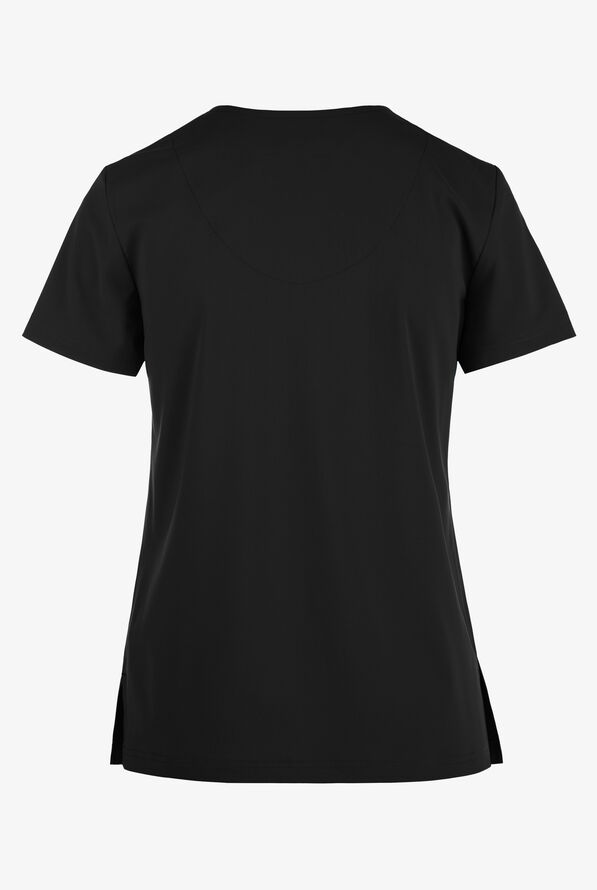 koi Basics Becca Women's 4-Pocket STRETCH V-Neck Scrub Top - Black - 3