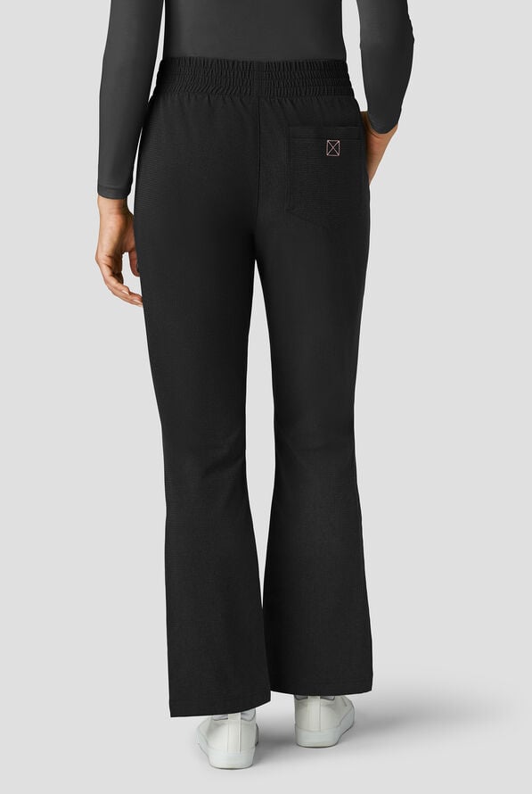 koi Solis Rory Women's 6-Pocket STRETCH High-Rise Boot-cut Scrub Pants - Black - 3