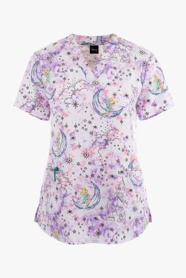 heartsoul Starlight Tink Tinker Bell Women's 2Pocket STRETCH VNeck