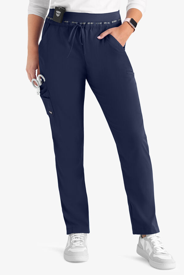 Grey's Anatomy by Barco Spandex STRETCH Serena Women's 7-Pocket Cargo Scrub Pants - Indigo - 1
