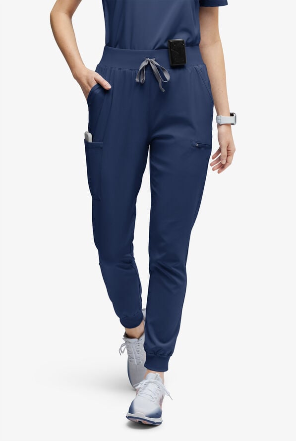 Easy STRETCH Olivia Women's 7-Pocket Slim Leg Jogger Scrub Pants - Tall - Navy - 1