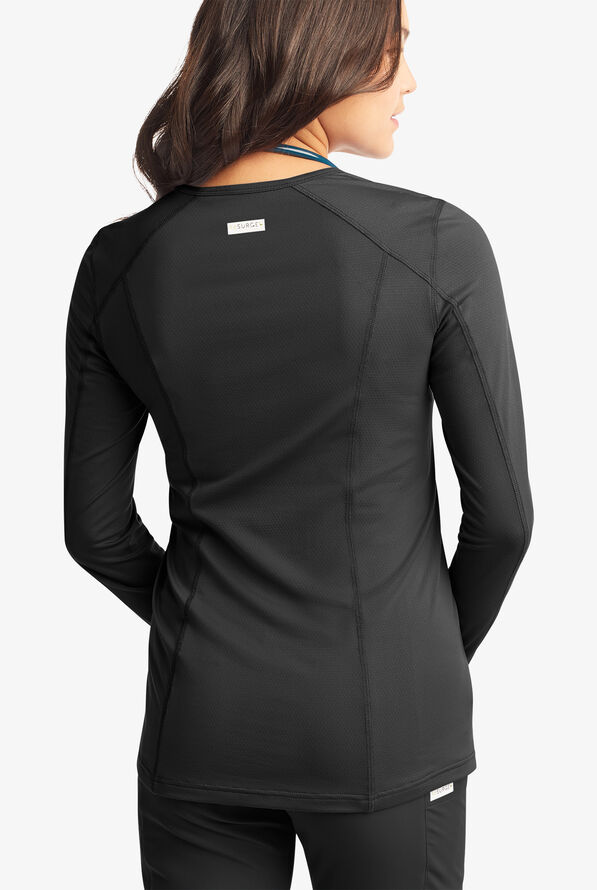 Camiseta médica ReSurge Jade con mangas largas para mujer - Black - 3