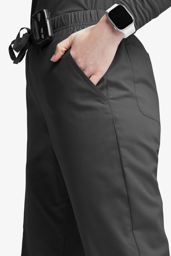 Butter-Soft Originals Women's 6-Pocket Mid Rise Flare Leg Scrub Pants - Black - 2