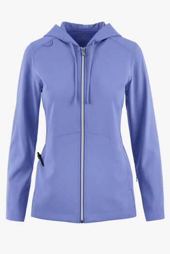 Easy STRETCH Selena Women's 5-Pocket Long Sleeve Zip-Front Scrub Hoodie