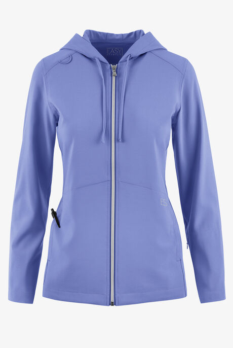 Easy STRETCH Selena Women's 5-Pocket Long Sleeve Zip-Front Scrub Hoodie
