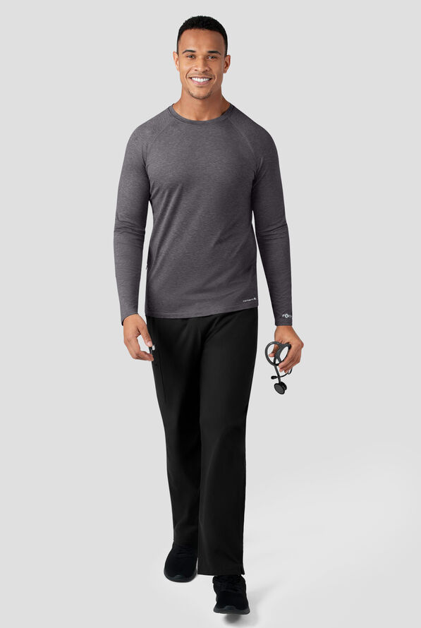 Camiseta m&eacute;dica Carhart Force estilo jaspeado con mangas ragl&aacute;n y 1 bolsillo para hombre - Pewter Heather - 3