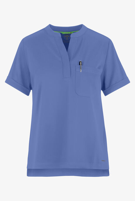 HH Works by Healing Hands Macy Women's 1-Pocket STRETCH Mandarin Collar Tuck In Scrub Top