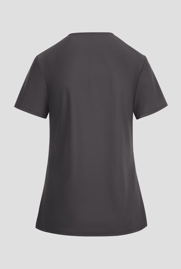 Infinity Pursuit Women's 3-Pocket STRETCH V-Neck Scrub Top - Pewter - 2