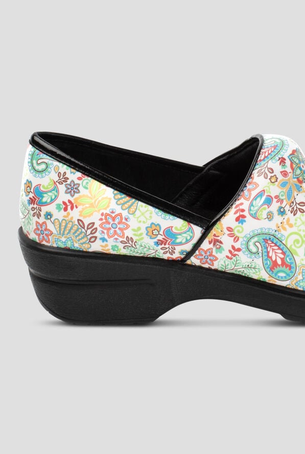 Savvy Women's Brandy Lyla White Paisley Nursing Clogs - null - 4