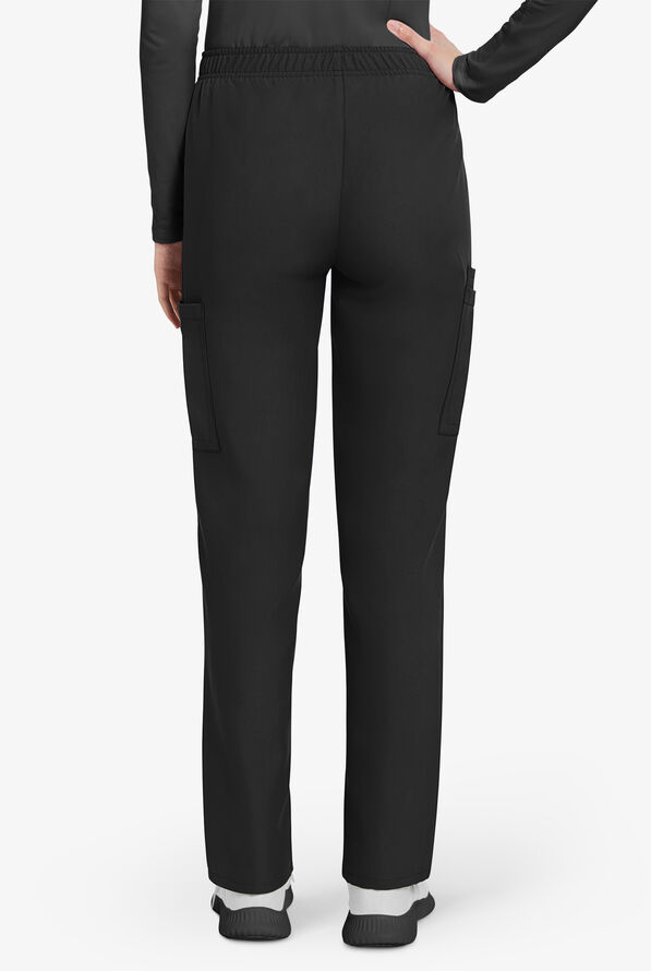 Cherokee Workwear Originals Ultra Women's 3-Pocket Pull-on Slim Leg Scrub Pants - Black - 3