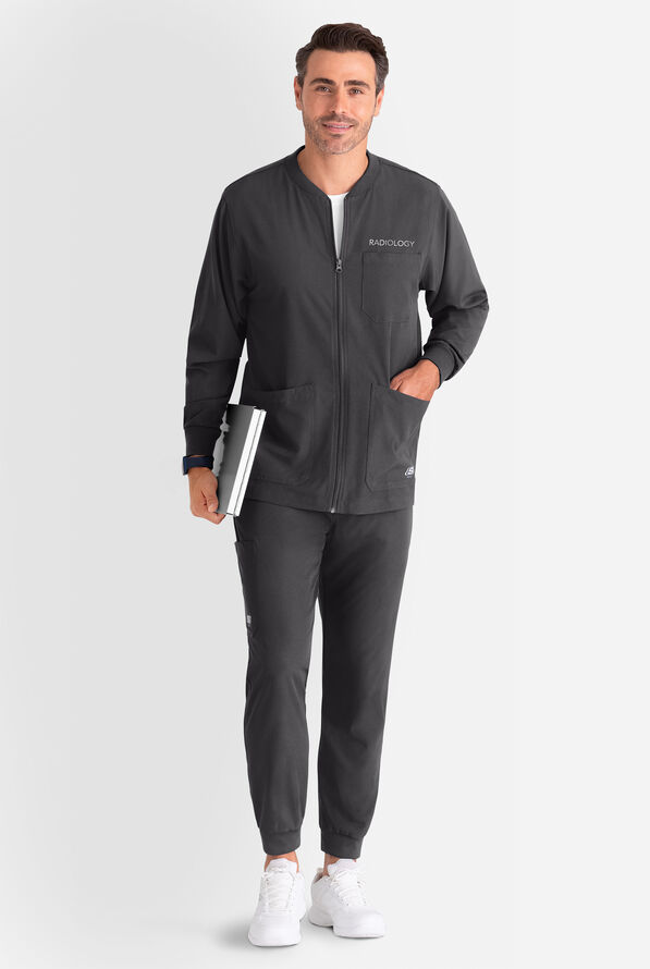 Skechers by Barco Structure Men's 3-Pocket STRETCH Cargo Jogger Scrub Pants - Short - Pewter - 5