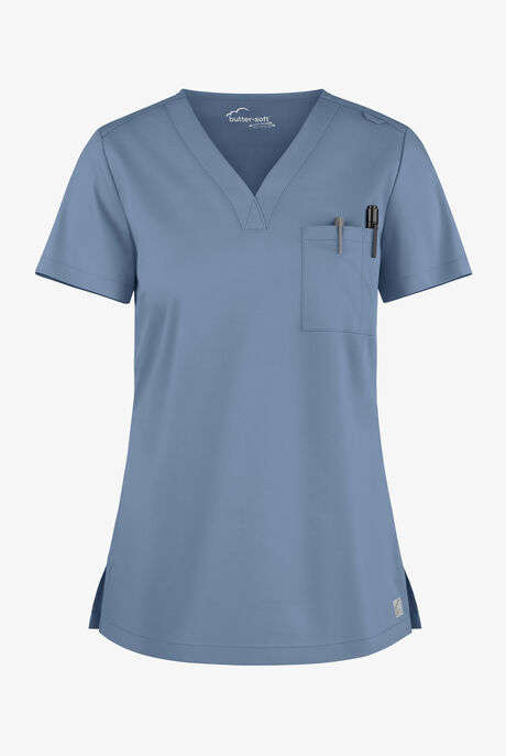 Butter-Soft STRETCH Women's 2-Pocket V-Neck Tuck-In Scrub Top