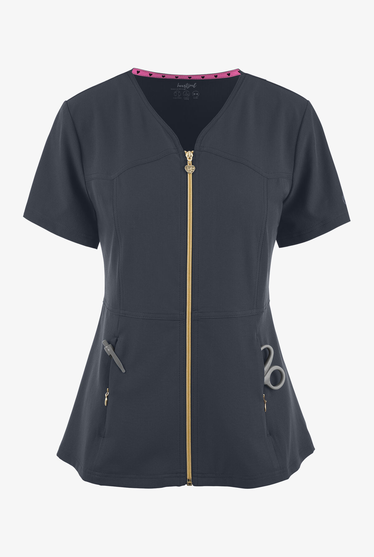 HeartSoul Zip Front V-Neck Scrub Top HeartSoul Zip Front V-Neck Scrub Top