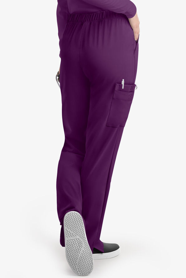 Pantal&oacute;n m&eacute;dico Easy STRETCH Petite Elle con 3 bolsillos para mujer - Eggplant - 3