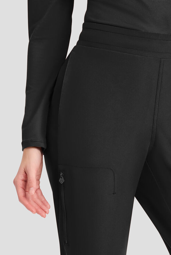 Pantalón médico Med Couture Amp STRETCH estilo cargo con piernas rectas y 3 bolsillos para mujer - Black - 2