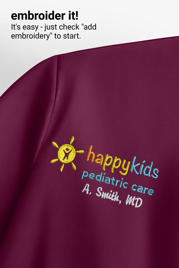 Dickies EDS Essentials Women's 2-Pocket STRETCH Mock Wrap Scrub Top - Wine - 3