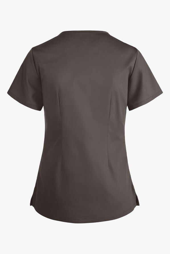 Blusa m&eacute;dica UA Butter-Soft STRETCH con ojales y 4 bolsillos para mujer - Cool Grey - 4