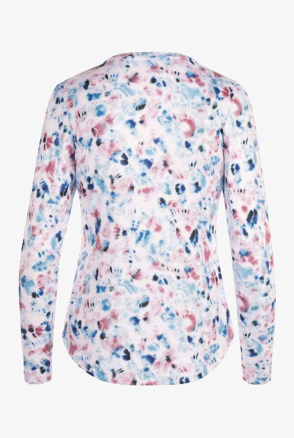 Zavate Ava Tie Dye Twist Women's STRETCH Long Sleeve Knit Print Underscrub - null - 2