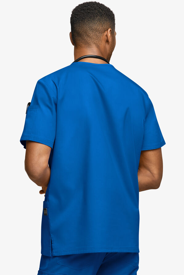 Butter-Soft STRETCH Men's 6-Pocket V-Neck Scrub Top - Royal - 4