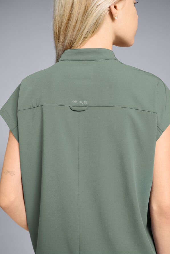 Hypothesis Women's Meta Oversized Dolman Sleeve Scrub Top - Mineral - 3