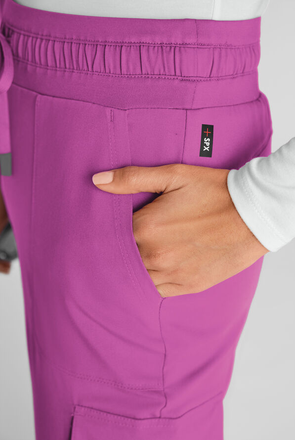 Grey's Anatomy by Barco Emerge Parker Women's 4-Pocket STRETCH Fit & Flare Scrub Pants - Mystic Orchid - 6