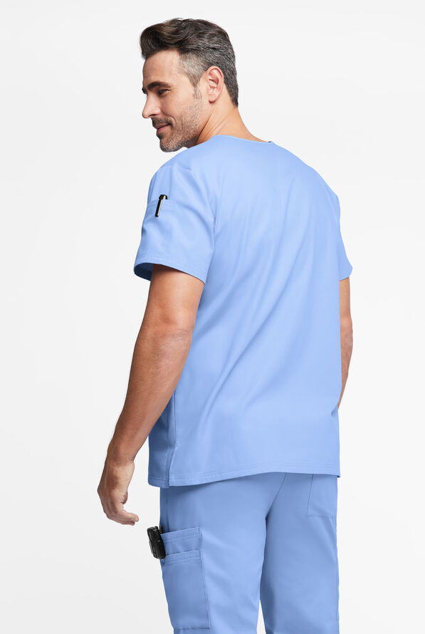 Butter-Soft Originals Men's 6-Pocket V-Neck Scrub Top - Ceil Blue - 3