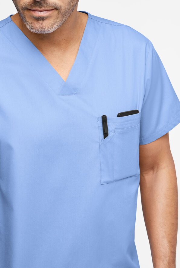 ButterSoft Originals Men's 3Pocket VNeck Scrub Top, Cotton Scrubs