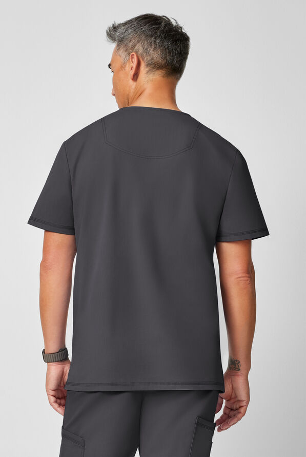 Dickies Forge Men's 3-Pocket V-Neck Scrub Top - Pewter - 4