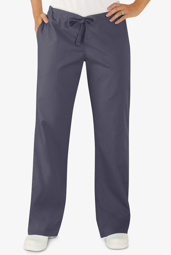 UA Best Buy Scrubs Women's 3-Pocket Moderate Flare Leg Drawstring Pants - Granite - 1