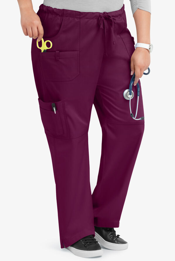 Pantal&oacute;n m&eacute;dico Butter-Soft STRETCH con cord&oacute;n y 10 bolsillos para mujer - Wine - 4
