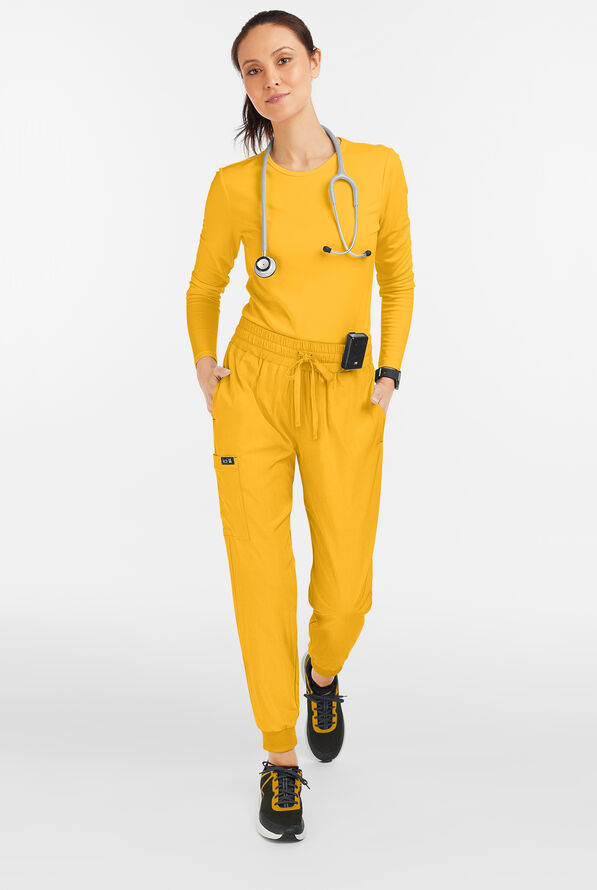 koi Basics Gemma Women's 5-Pocket STRETCH Cargo Jogger Scrub Pants - Heather Mango - 4